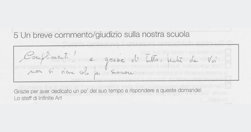 “Grazie di tutto! Da voi non si viene solo per suonare…”
